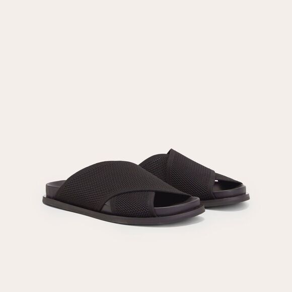 NEW EVERLANE The ReKnit Form Crossover Sandal in black - Picture 1 of 8